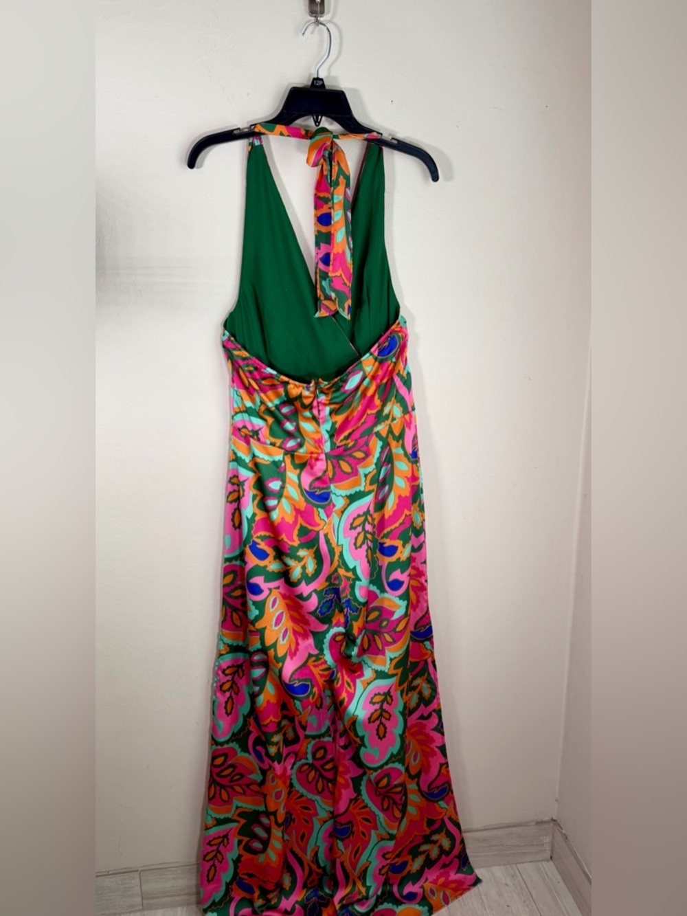 Sugarlips Pink & Green Floral Halter Wide-Leg Jumpsuit - Picture 7 of 15